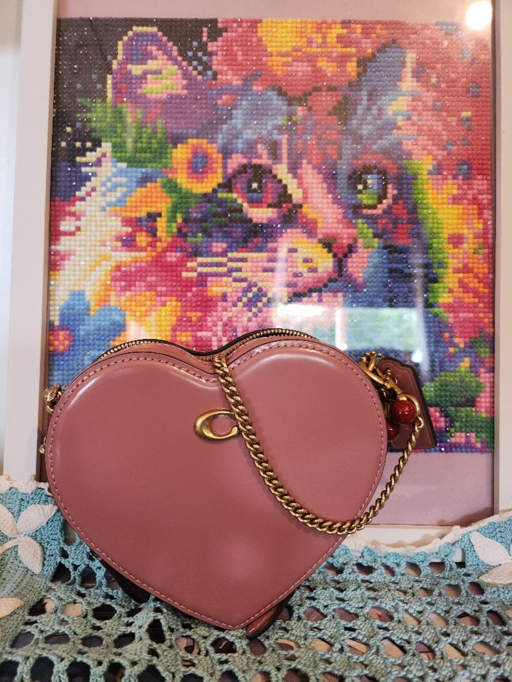 Coach Pink Heart Crossbody Bag